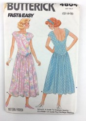 4804 BUTTERICK EZ DROP WAIST FLARE CAP SLEEVE DRESS LENGTHS PATTERN 6-10